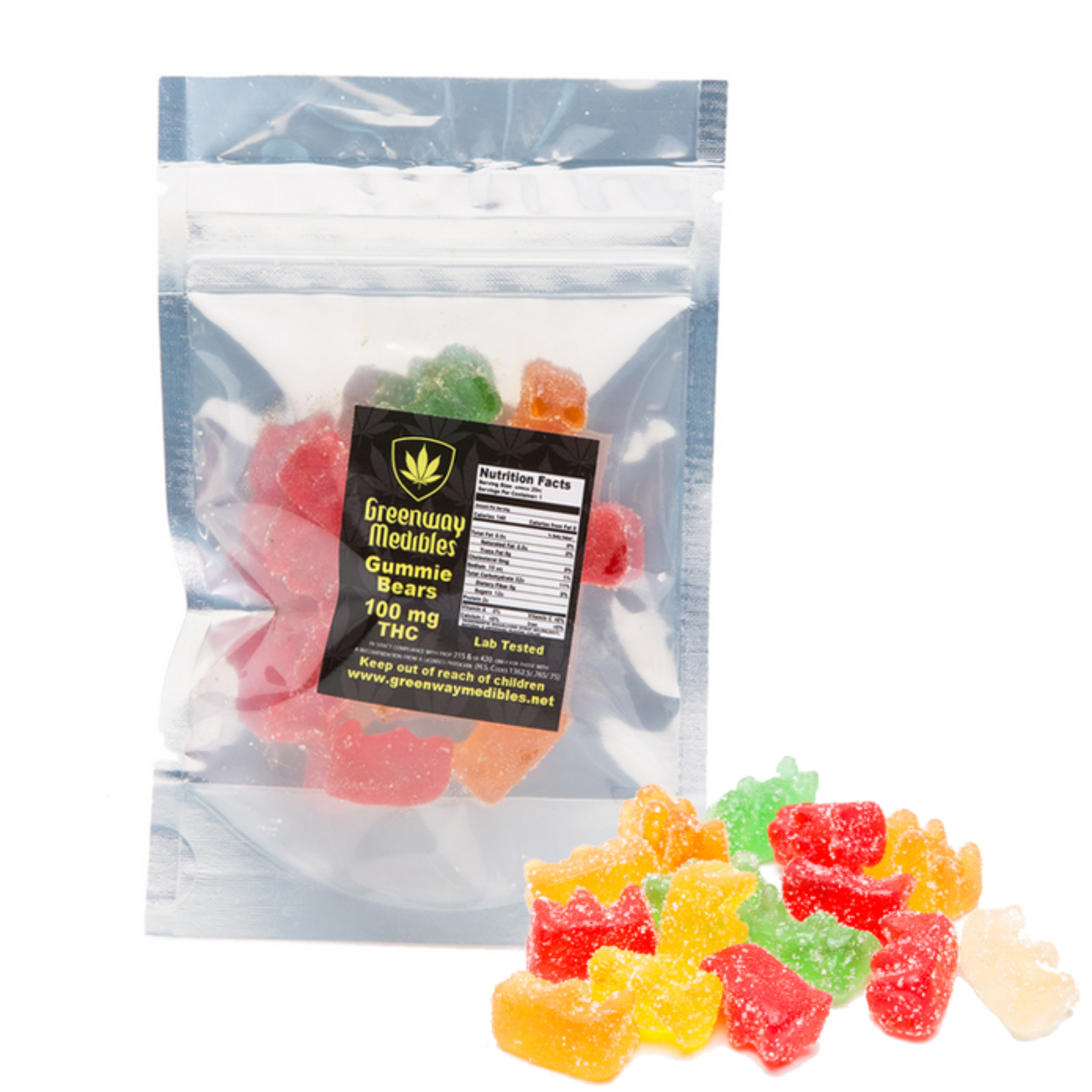 Greenway Medibles Gummy Bears 100mg THC | Leafly